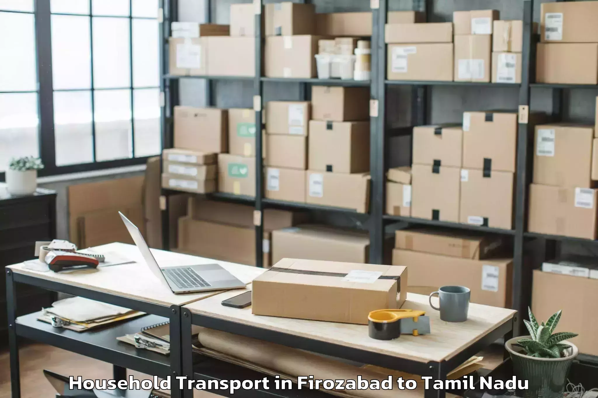 Book Firozabad to Tiruchi Household Transport